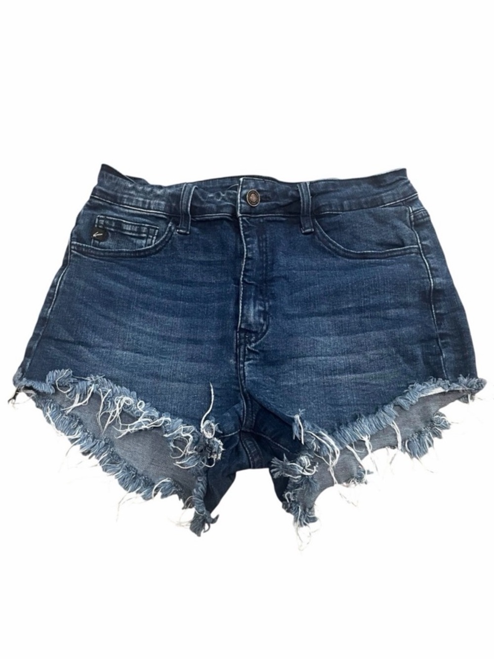 KanCan Womens High Rise Cutoff Denim Shorts | Dark Wash | Size 9/28‎
